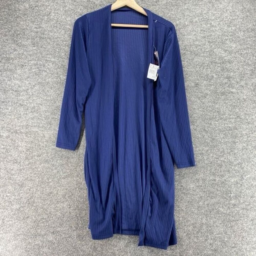 New XJBoost Cardigan Women M Medium Blue Open Front Long Sleeve Knit Casual